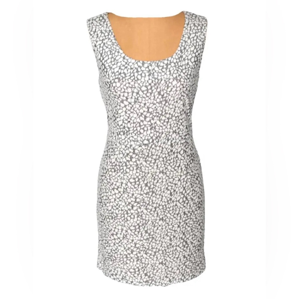 SUPERTRASH Grey & White Mini Dress w/ woven motif. XL